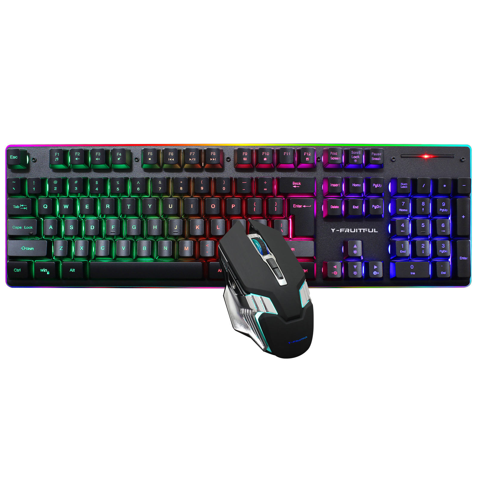 Gaming Keyboard Mouse Combo - 104 Keys RGB Computer Wireless USB