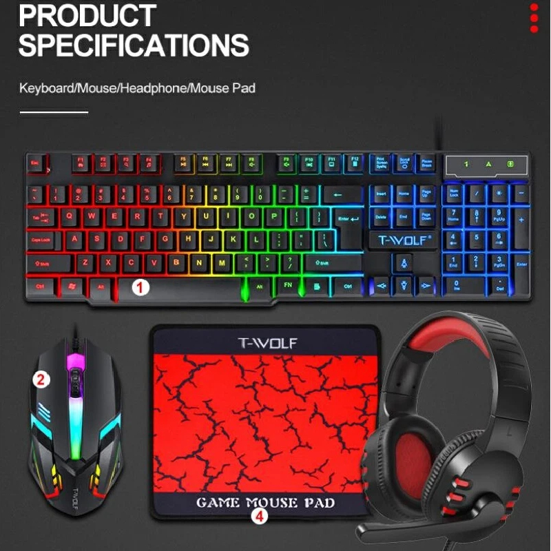 Gaming Keyboard Mouse Combo - Spanish Russian Keyboard Layout Gaming Combo