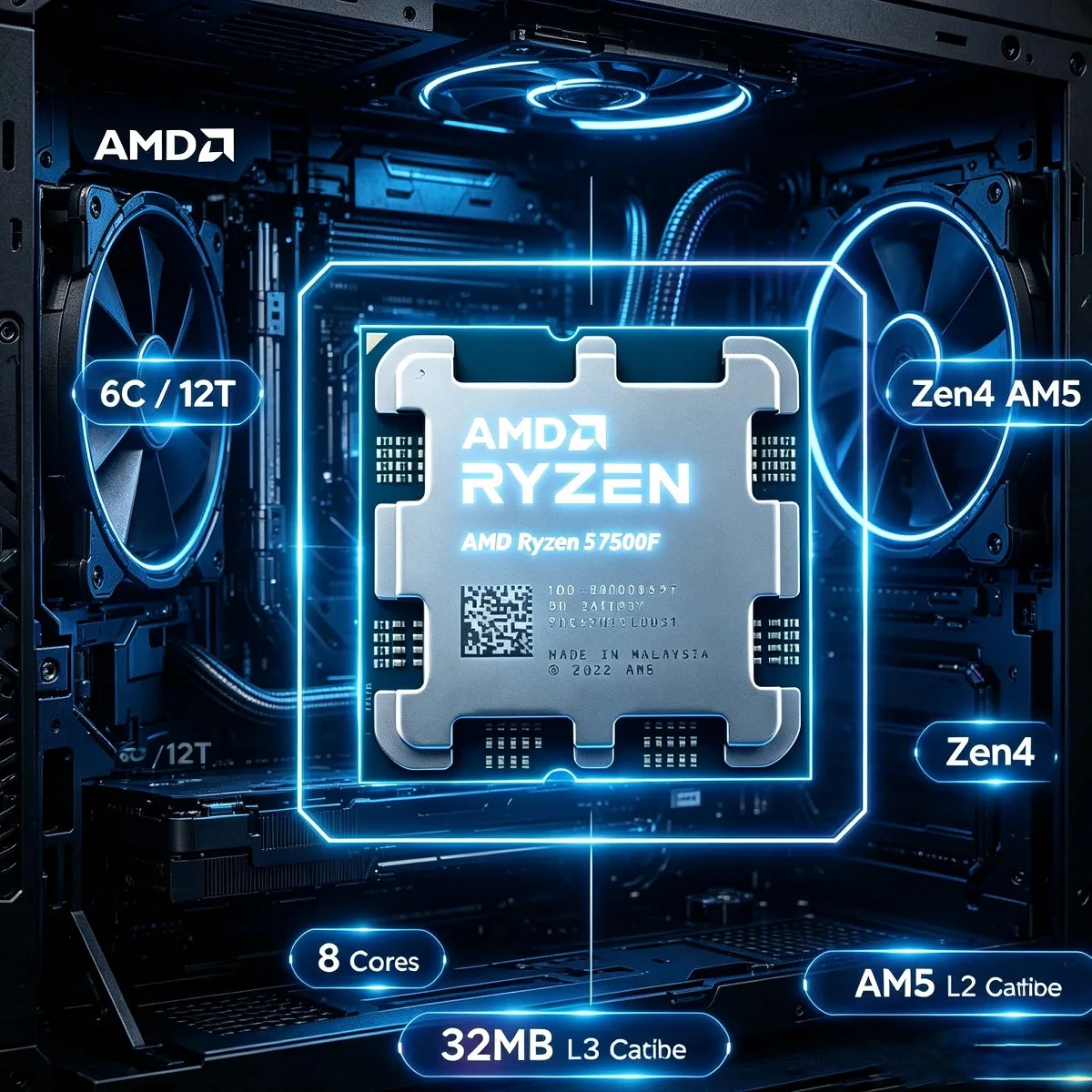 AMD Ryzen 5 7500F Desktop Gami - đánh giá và giá Amd Cpu Ryzen 5
