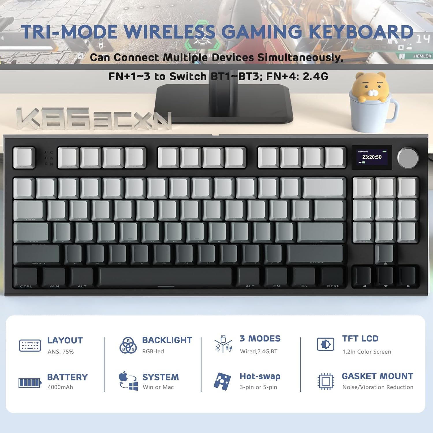 ATTACK SHARK K86 RGB 75% Wirel - đánh giá và giá Gaming Keyboard Corsair