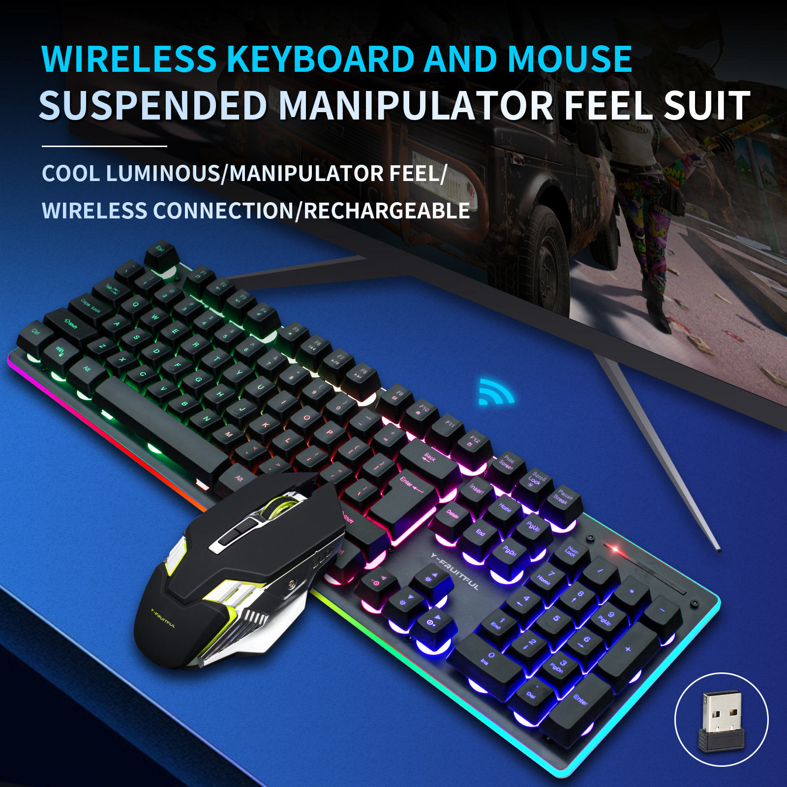 104 Keys RGB Computer Wireless - đánh giá và giá Gaming Keyboard Mouse Combo