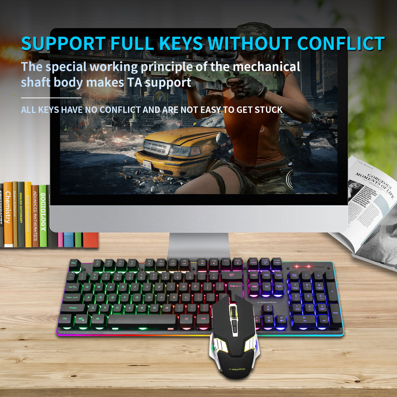 104 Keys RGB Computer Wireless - đánh giá và giá Gaming Keyboard Mouse Combo