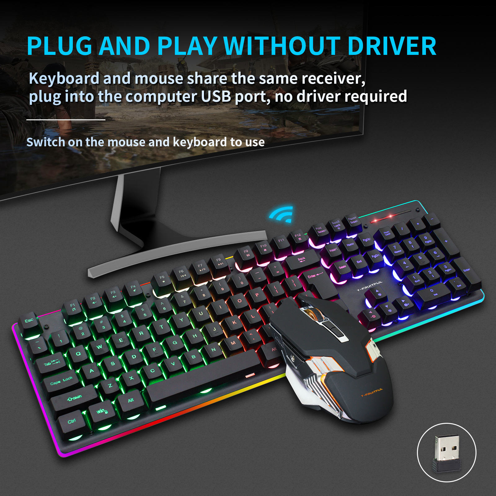 104 Keys RGB Computer Wireless - đánh giá và giá Gaming Keyboard Mouse Combo