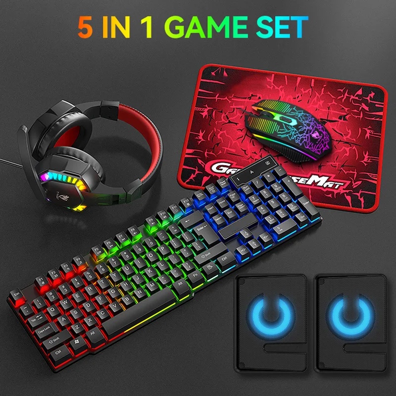 5-in-1 Set Gaming Combo Keyboa - đánh giá và giá Gaming Keyboard Mouse Combo