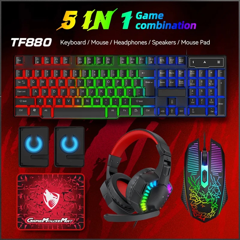 5-in-1 Set Gaming Combo Keyboa - đánh giá và giá Gaming Keyboard Mouse Combo