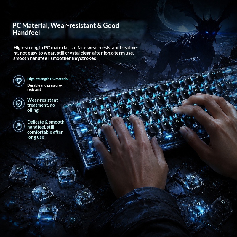 Transparent Backlit Keycaps OE - đánh giá và giá Keyboard Gaming Black