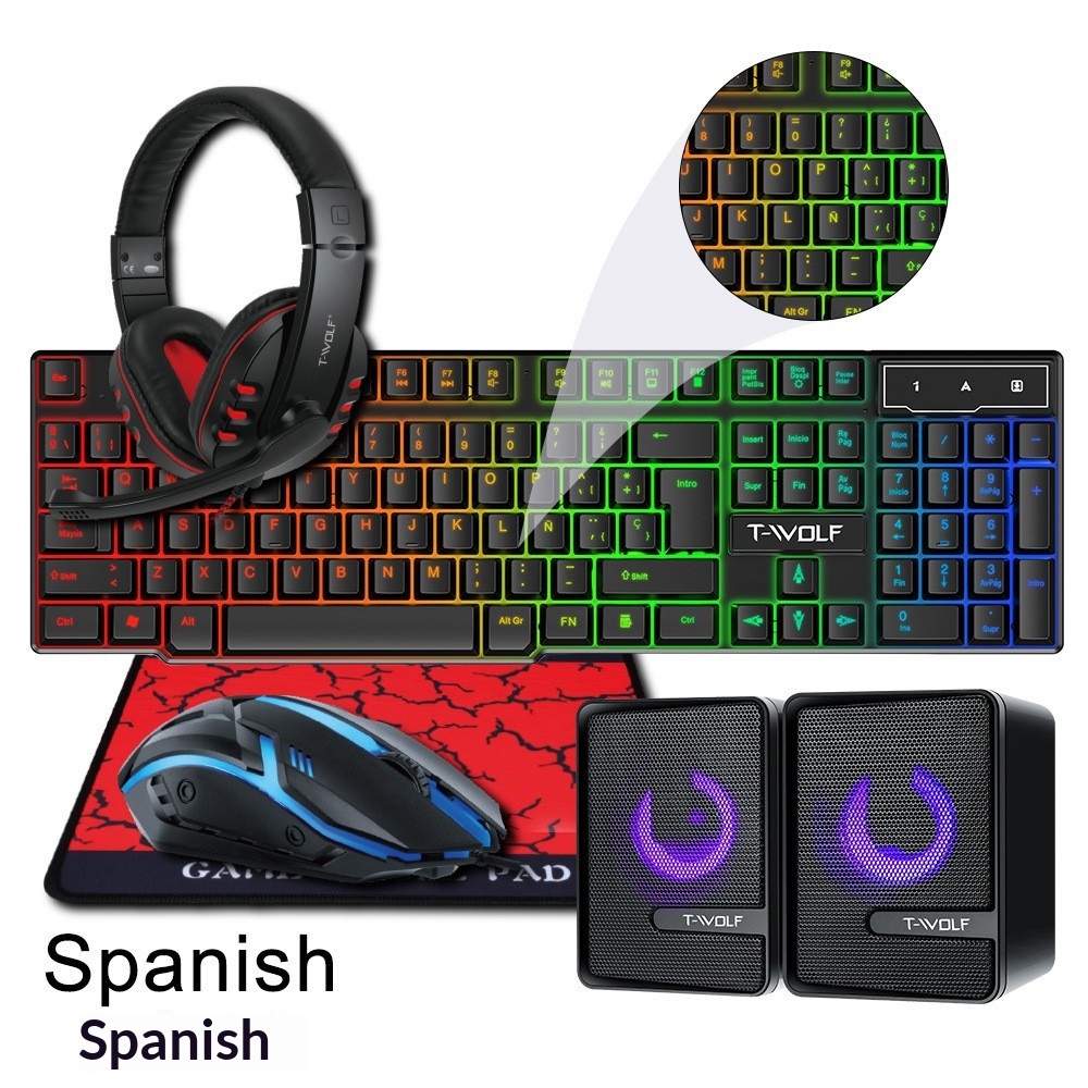 Spanish Russian Keyboard Layou - đánh giá và giá Gaming Keyboard Mouse Combo