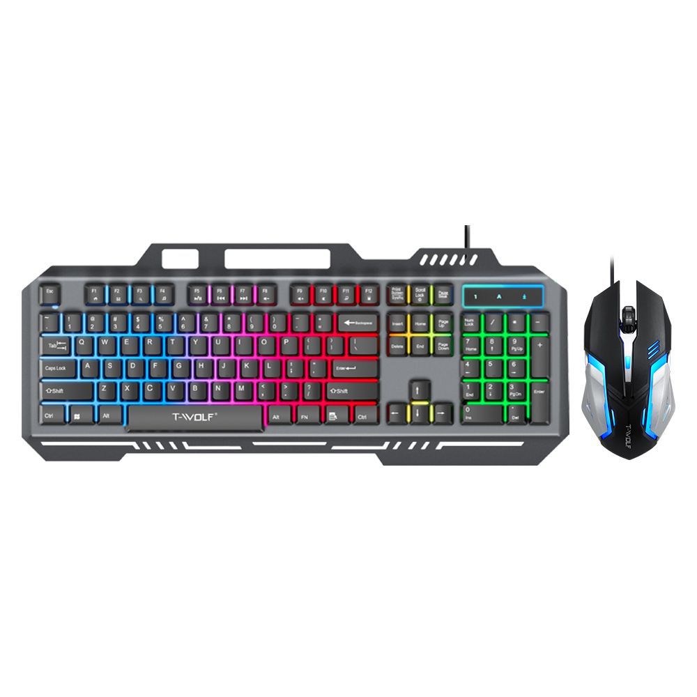 T WOLF TF600 Backlit Wired 104 - đánh giá và giá Gaming Keyboard Mouse Combo