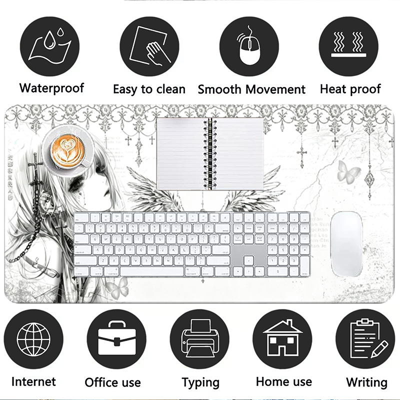 Leather Mousepad Black White A - đánh giá và giá Keyboard Gaming Black