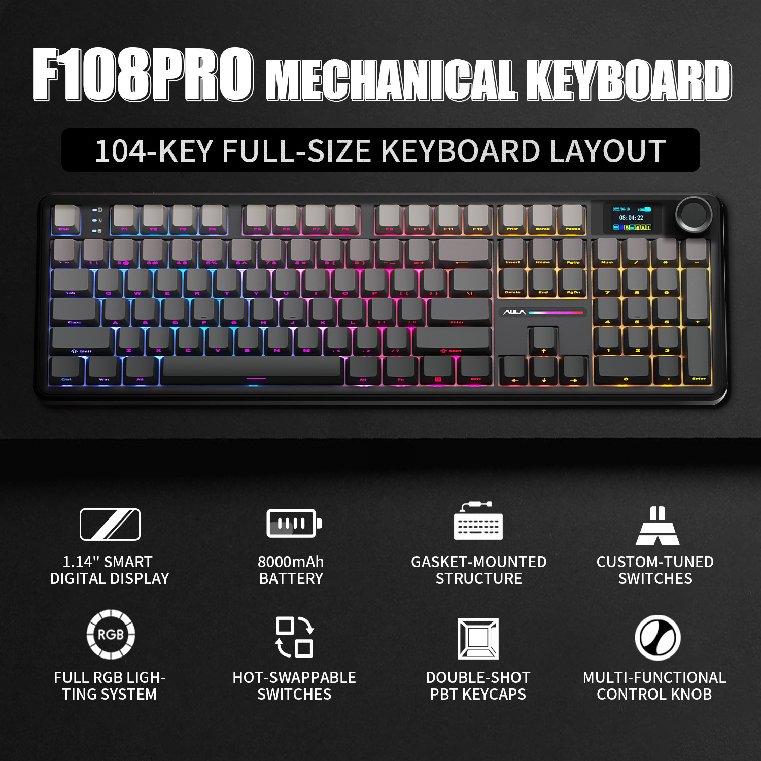 AULA F108 PRO Mechanical Keybo - đánh giá và giá Gaming Keyboard Corsair